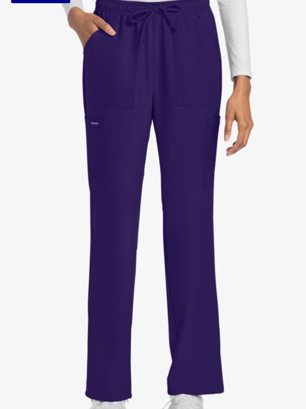 Cherokee WW Originals Ultra Women's Drawstring Cargo Straight Leg Scrub Pant EUC